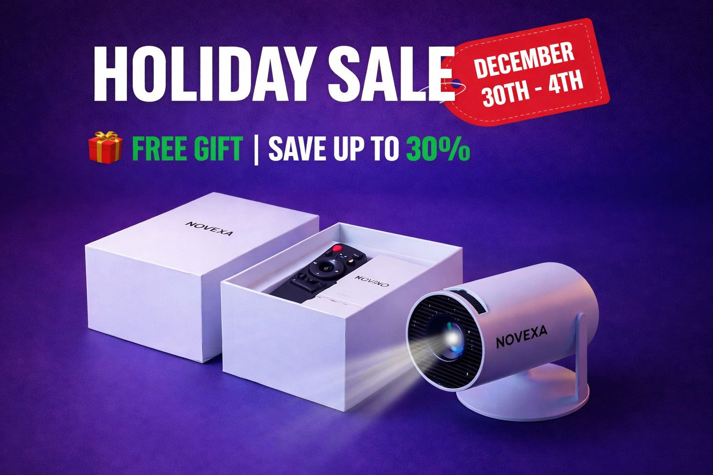 Novexa™ Ultra Mini Projector (HD 720p, Portable)